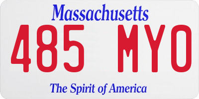 MA license plate 485MY0