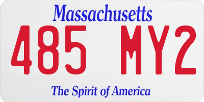 MA license plate 485MY2