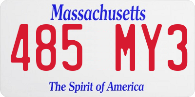 MA license plate 485MY3