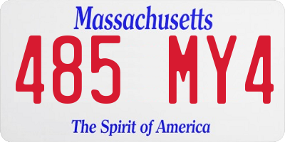 MA license plate 485MY4