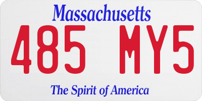 MA license plate 485MY5