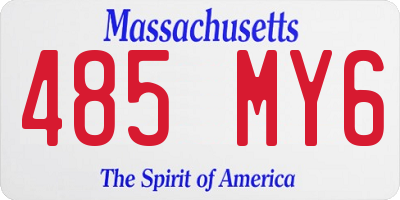 MA license plate 485MY6