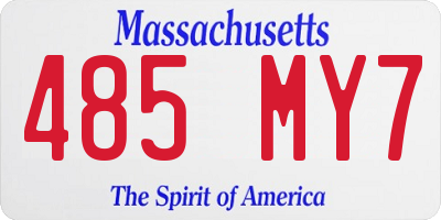 MA license plate 485MY7