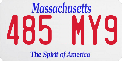 MA license plate 485MY9