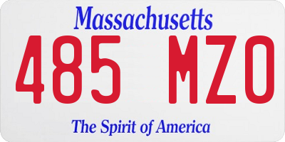 MA license plate 485MZ0