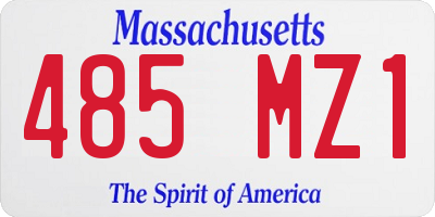 MA license plate 485MZ1