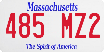 MA license plate 485MZ2