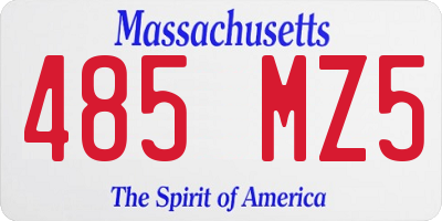 MA license plate 485MZ5