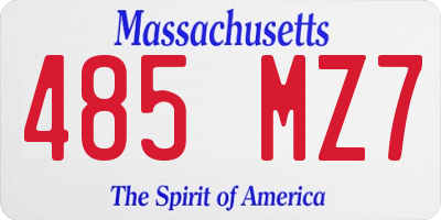 MA license plate 485MZ7
