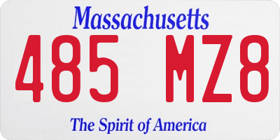 MA license plate 485MZ8