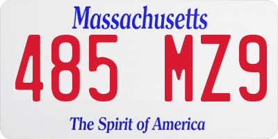 MA license plate 485MZ9