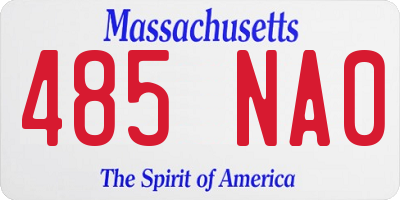MA license plate 485NA0