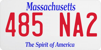 MA license plate 485NA2