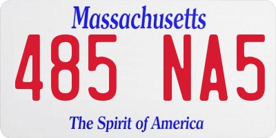 MA license plate 485NA5