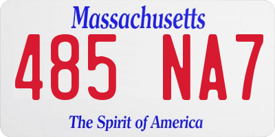 MA license plate 485NA7