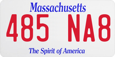 MA license plate 485NA8