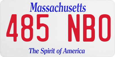 MA license plate 485NB0