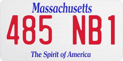 MA license plate 485NB1