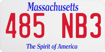 MA license plate 485NB3