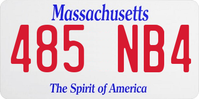 MA license plate 485NB4