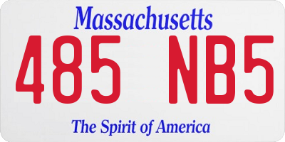 MA license plate 485NB5