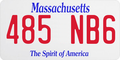 MA license plate 485NB6