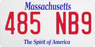 MA license plate 485NB9