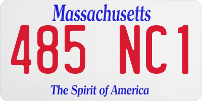 MA license plate 485NC1