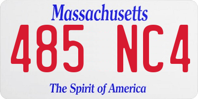 MA license plate 485NC4