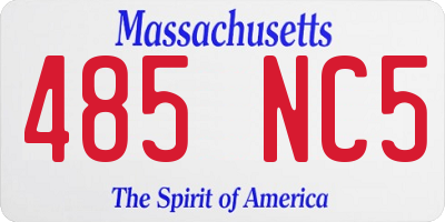 MA license plate 485NC5
