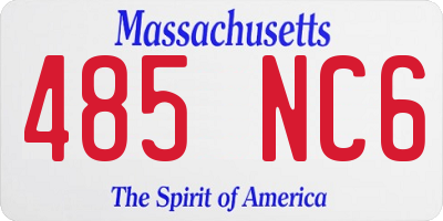 MA license plate 485NC6