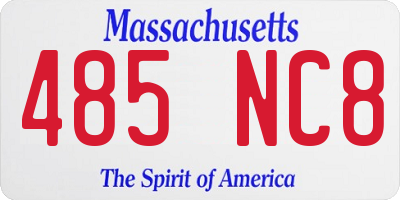 MA license plate 485NC8