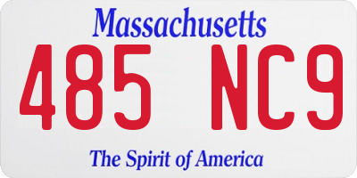MA license plate 485NC9
