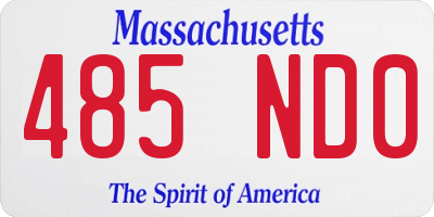 MA license plate 485ND0
