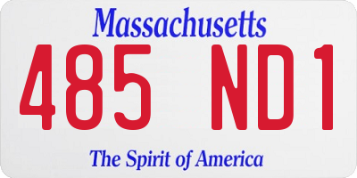 MA license plate 485ND1