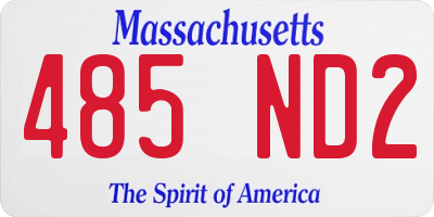 MA license plate 485ND2