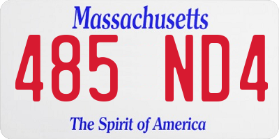 MA license plate 485ND4