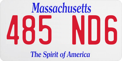 MA license plate 485ND6