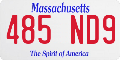 MA license plate 485ND9