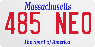 MA license plate 485NE0