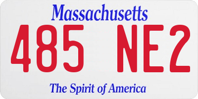 MA license plate 485NE2