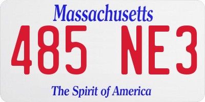 MA license plate 485NE3