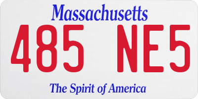 MA license plate 485NE5