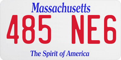 MA license plate 485NE6
