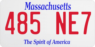 MA license plate 485NE7