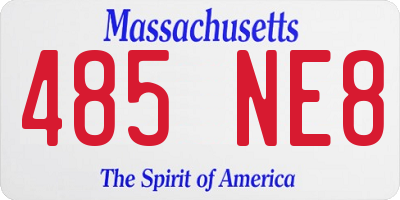 MA license plate 485NE8