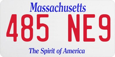 MA license plate 485NE9