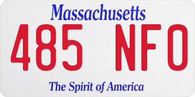 MA license plate 485NF0