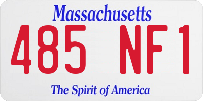 MA license plate 485NF1