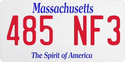 MA license plate 485NF3